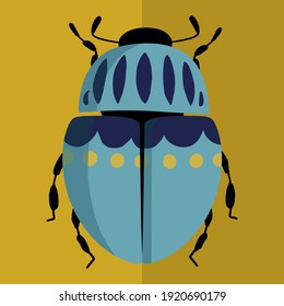 Illustration Vector Graphic of Beetle Bug. Perfect for Background, Icon, Logo, Wallpaper, Wrapping Paper,  Print on Fabric, 