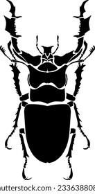 Gráfico vectorial de ilustración de silueta de escarabajo