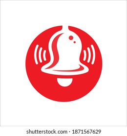 Ilustración vectorial gráfico de la campana Icono de estilo moderno aislado en el fondo