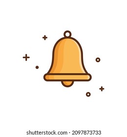 Illustration, Vektorgrafik von Bell. Glockenminimalistischer Stil einzeln auf weißem Hintergrund. Die Illustration eignet sich für Web Landing Page, Banner, Flyer, Aufkleber, Card, etc.