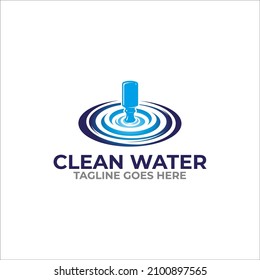 Gráfico vectorial de ilustración de la mejor plantilla de diseño del logotipo de la empresa de agua limpia