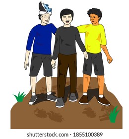 Illustration vector graphic of bestfriend. Perfect for illustration education book, school posters, children's magazine, youth magazine, etc.