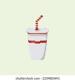 illustration vector graphic of beverage with pixel art style, colorfull and good for your project.