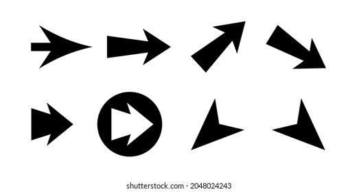 Illustration vector graphic of big arrow set of black icons. Arrow icon. Vector collection of arrows. Arrow. cursor. Modern simple arrow.