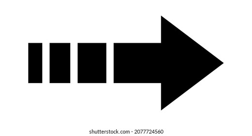 Ilustración vectorial gráfico de gran flecha de iconos negros. Icono de flecha. Colección vectorial de flechas. Flecha. para abrir el Navegador. Flecha moderna y simple.