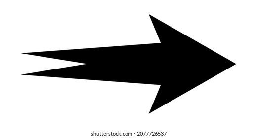 Ilustración vectorial gráfico de gran flecha de iconos negros. Icono de flecha. Colección vectorial de flechas. Flecha. para abrir el Navegador. Flecha moderna y simple.