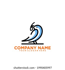 Illustration vector graphic for bird art line logo