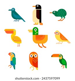 illustration vector graphic bird flat illustration for logo, icon, element, template, design, etc