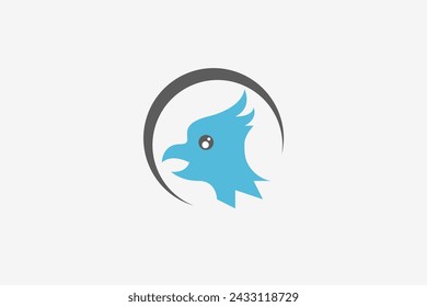 Illustration vector graphic of bird head in circle. Good for logo
