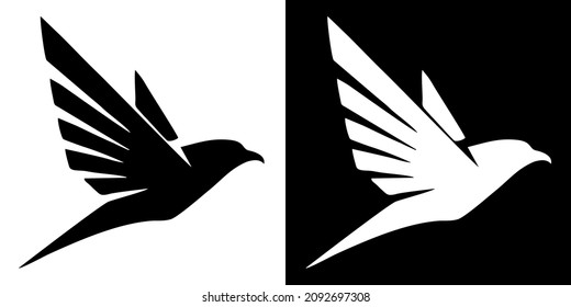 Illustration vector graphic of bird icon. Black and white color. Bird logo. Simple flat image