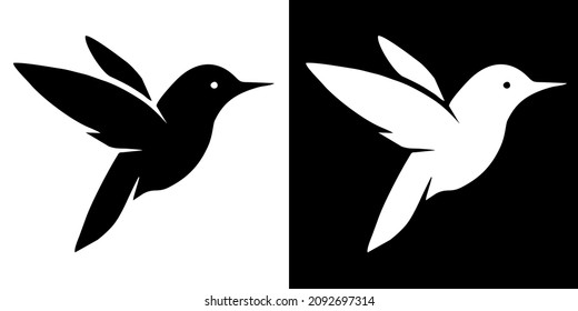Illustration vector graphic of bird icon. Black and white color. Bird logo. Simple flat image