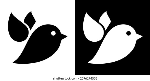 Illustration vector graphic of bird icon. Black and white bird logo. Simple flat image