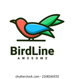 Gráfico vectorial de ilustración de la línea de aves, bueno para el diseño del logotipo