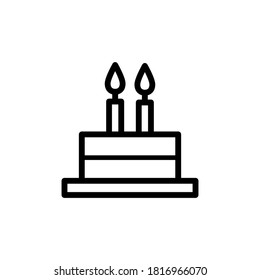 Ilustración Gráfico vectorial del icono de la tarta de cumpleaños 