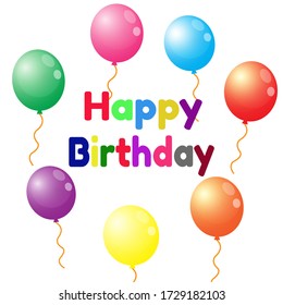 Illustration Vector Graphic of Birthday Greeting With Colorful Balloon.