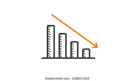 illustration vector graphic of bitcoin chart down