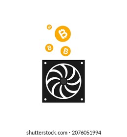 Illustration Vector Graphic of Bitcoin Mining Logo. Perfect to use for Mining Company