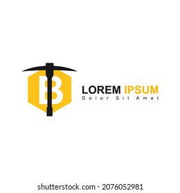 Illustration Vector Graphic of Bitcoin Mining Logo. Perfect to use for Mining Company