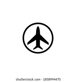  illustration vector graphic of black airplane icon