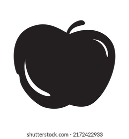 illustration vector graphic of black apple in a white background