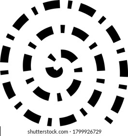 illustration vector graphic of black broken spiral lines
