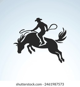 Ilustración gráfico de Vector del logotipo del rodeo del toro negro