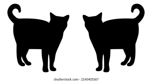 Gráfico vectorial de ilustración de icono de gato negro