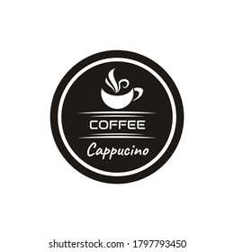 illustration vector graphic of black circle coffee cappucino design logo, perfect for cafe, restaurant, bar, drink, company, etc.
