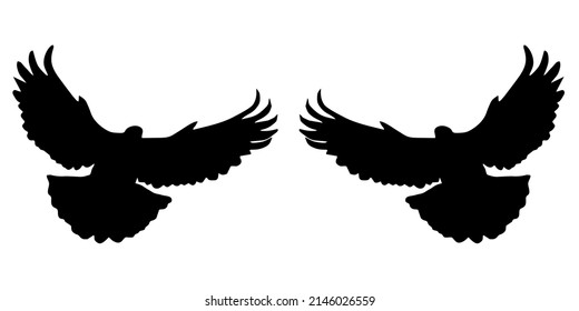 Illustration Vector Graphic of Black dove icon.