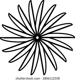 ilustración vectorial gráfico del diseño del concepto mandala flor negra