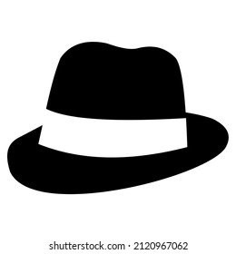 Gráfico vectorial de ilustración de icono de Sombrero Negro.