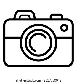 Illustration vector graphic of Black line drawing camera icon