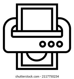 Illustration vector graphic of Black line photo printing tool icon