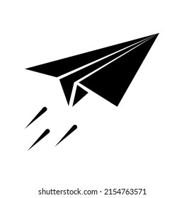 Illustration vector graphic of black linear paper airplane icon