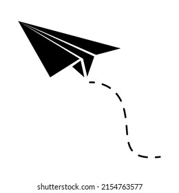 Illustration vector graphic of black linear paper airplane icon