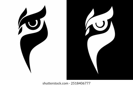 Ilustración Vector Gráfico de Plantilla de diseño de logotipo de búho negro