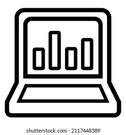 Ilustración vectorial gráfico del icono de análisis de comercio negro
