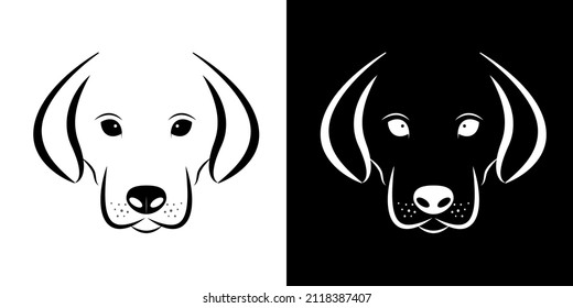 Illustration vector graphic of black and white dog head icon