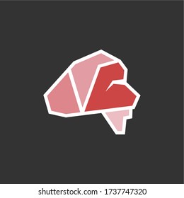 illustration vector graphic of blocky brain logo