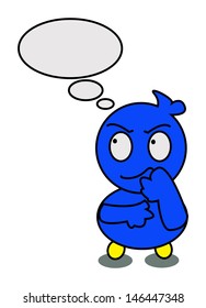 illustration Vector Graphic of Blue Bird Cartoon Character