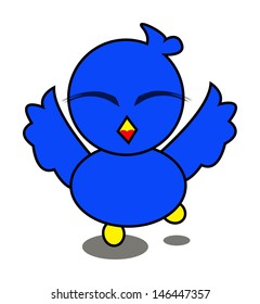 illustration Vector Graphic of Blue Bird Cartoon Character