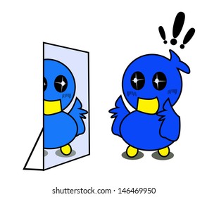 illustration Vector Graphic of Blue Bird Cartoon Character