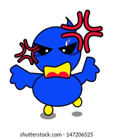 illustration Vector Graphic of Blue Bird Cartoon Character