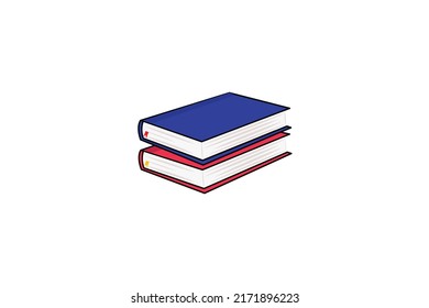 Ilustración vectorial gráfico de libro azul y libro rojo perfecto para librería de iconos, educación o imagen de perfil