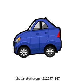 Illustration Vector Graphic Of Blue Chibi Cars Perfect For Sticker Printing, Decoration,Fan Car Club, Logo Service Showroom Cars, Store Car