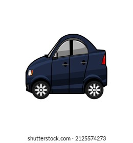 Illustration Vector Graphic Of Blue Chibi Cars Perfect For Sticker Printing, Decoration,Fan Car Club, Logo Service Showroom Cars, Store Car