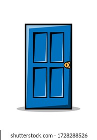 Gráfico vectorial de ilustración de puerta azul