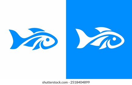 illustration vector graphic of blue fish logo design template