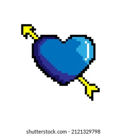 
Illustration Vector Graphic Of Blue Love Pixel Good For Icon Valentine Event, Clip Art, Sticker