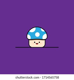Illustration vector graphic of blue mushrooms